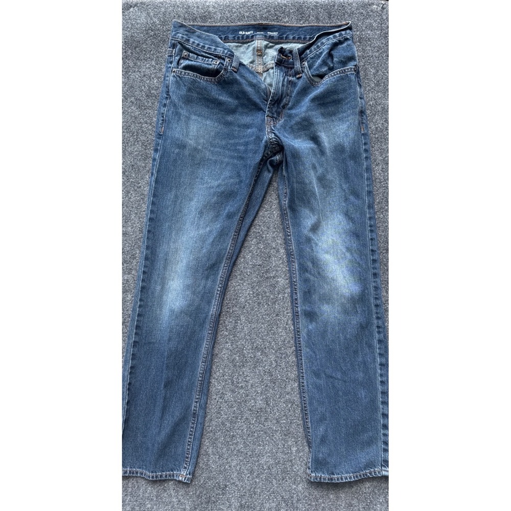 Old Navy Straight Built-In Tough Jeans Mens 30x30 Medium‎ Wash Blue Denim Pants